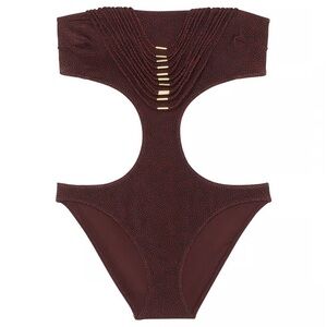VS Archives Strappy Hardware Strapless Monokini One-Piece Swimsuit